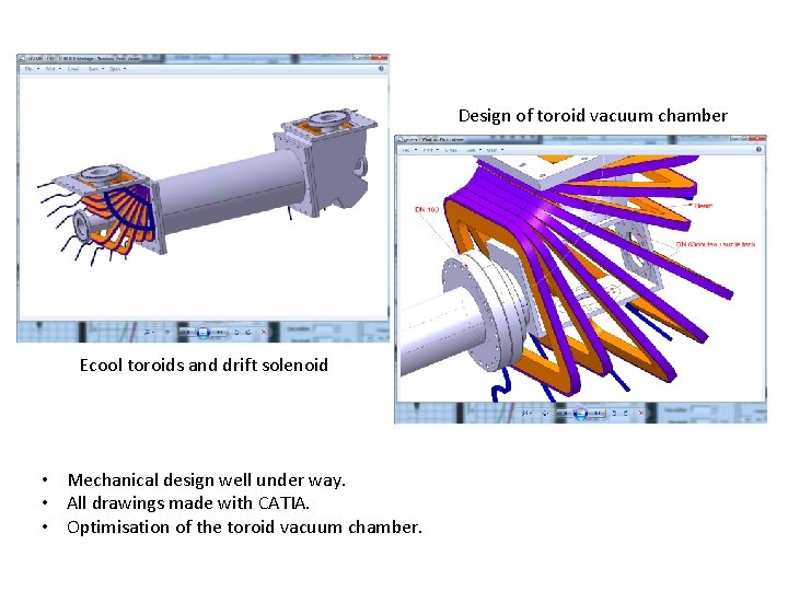 Design of toroid vacuum chamber Ecool toroids and drift solenoid • Mechanical design well
