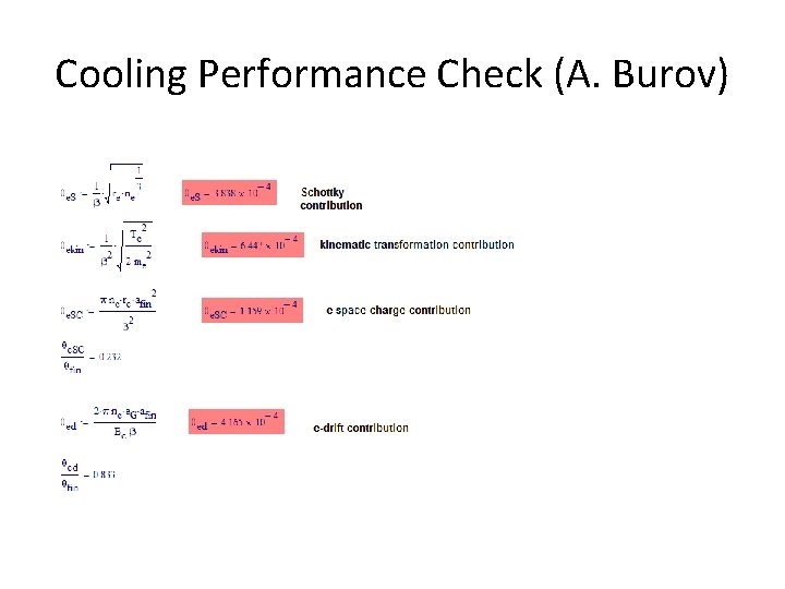 Cooling Performance Check (A. Burov) 