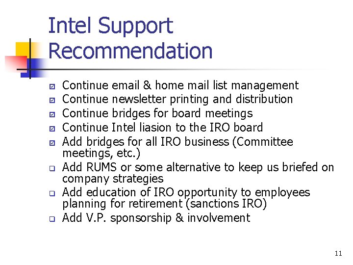 Intel Support Recommendation þ þ þ q q q Continue email & home mail