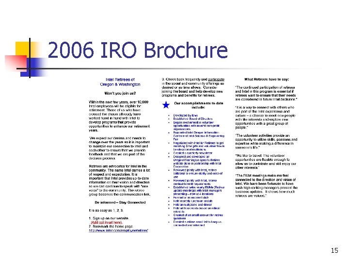 2006 IRO Brochure 15 