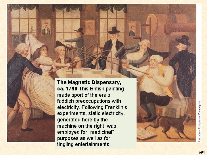 The Magnetic Dispensary, ca. 1790 This British painting made sport of the era’s faddish