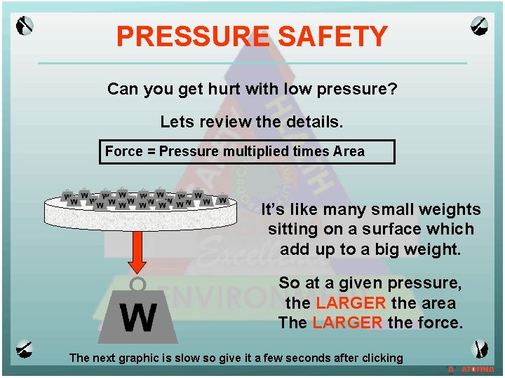 PRESSURE SAFETY Can you get hurt with low pressure? Lets review the details. Force