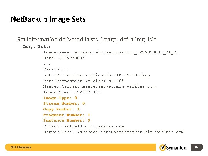 Net. Backup Image Sets Set information delivered in sts_image_def_t. img_isid Image Info: Image Name: