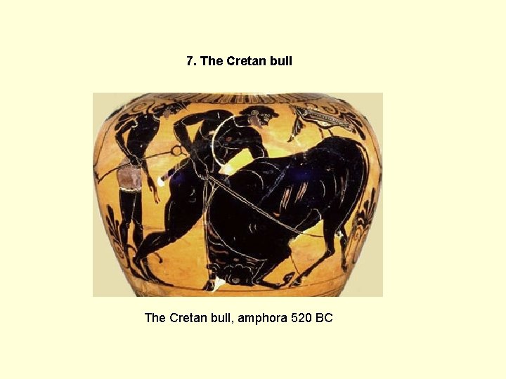 7. The Cretan bull The Cretan bull, amphora 520 BC 
