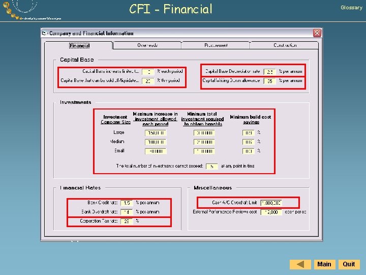 CFI - Financial Glossary Main Quit 