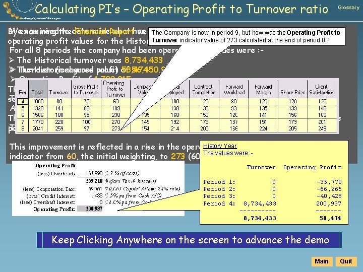 Calculating PI’s – Operating Profit to Turnover ratio Glossary Weexamining now needthe to determine