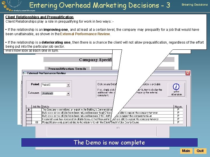 Entering Overhead Marketing Decisions - 3 Entering Decisions Client Relationships Prequalification Having Experts set