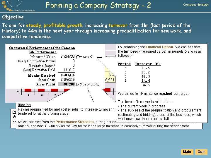 Forming a Company Strategy - 2 Company Strategy Objective To aim for steady, profitable