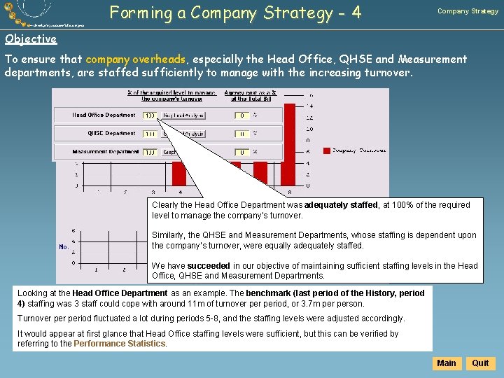 Forming a Company Strategy - 4 Company Strategy Objective To ensure that company overheads,