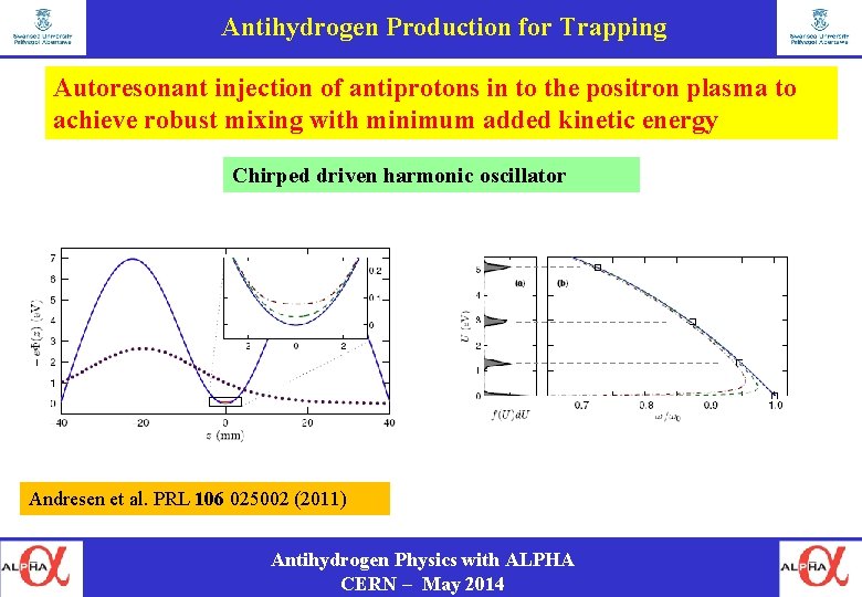 Antihydrogen Production for Trapping Autoresonant injection of antiprotons in to the positron plasma to