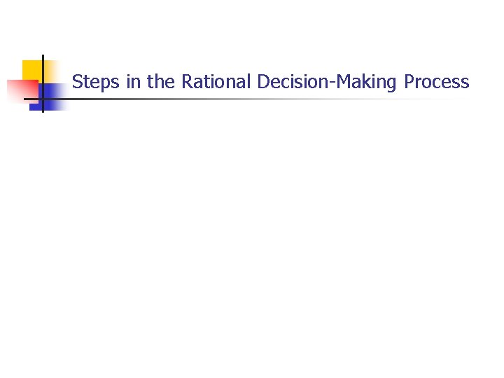 Steps in the Rational Decision-Making Process 