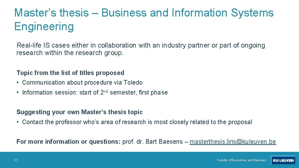 Master’s thesis – Business and Information Systems Engineering Real-life IS cases either in collaboration