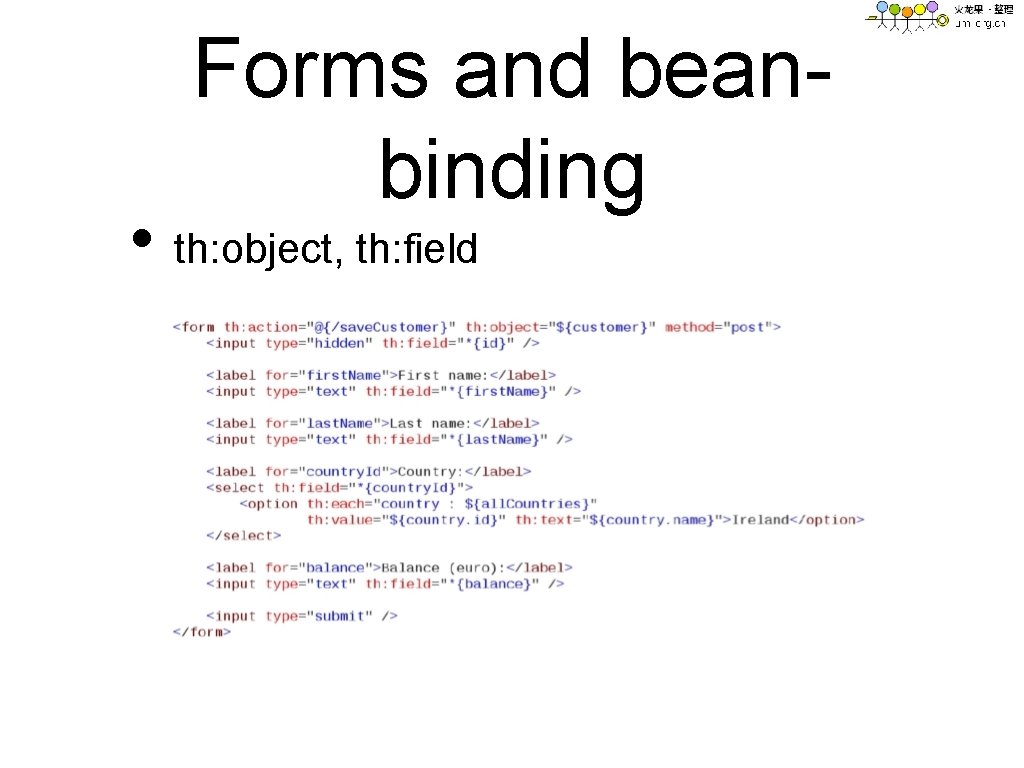 Forms and beanbinding • th: object, th: field 