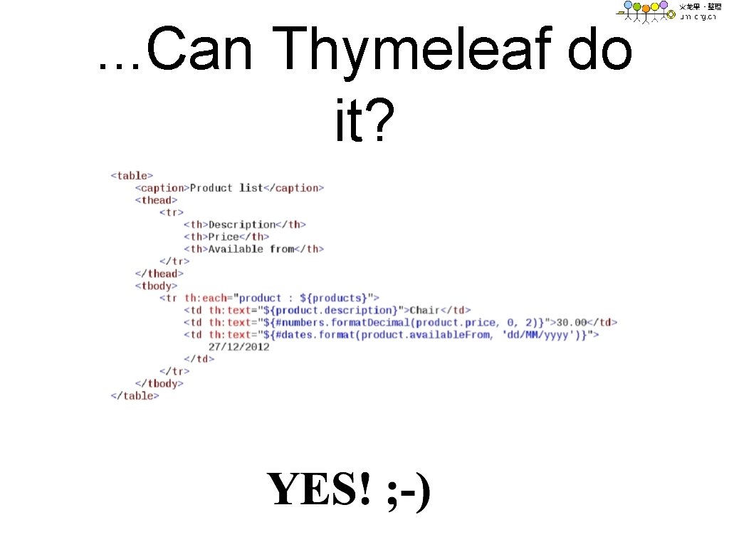 . . . Can Thymeleaf do it? 