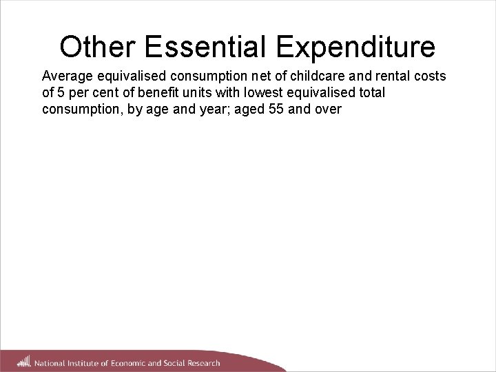 Other Essential Expenditure Average equivalised consumption net of childcare and rental costs of 5