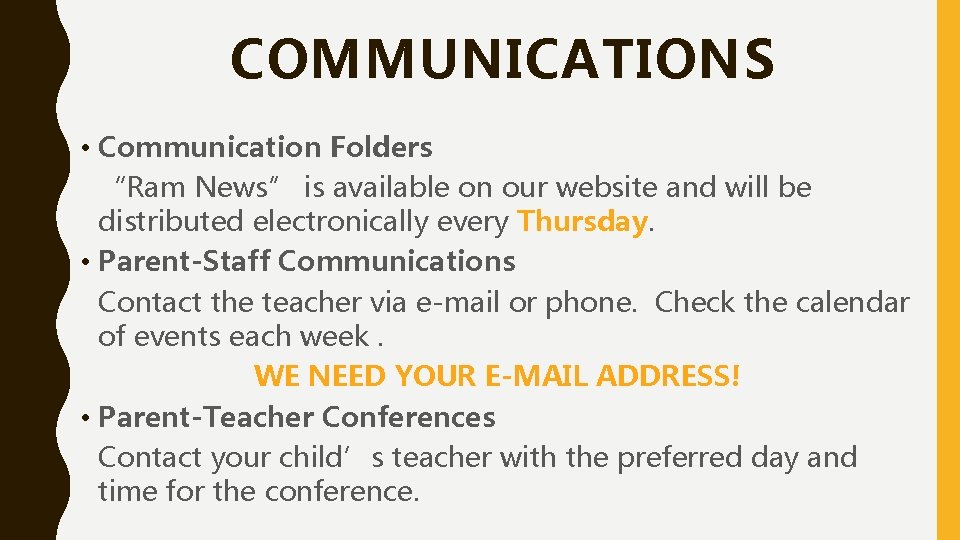 COMMUNICATIONS • Communication Folders “Ram News” is available on our website and will be COMMUNICATIONS • Communication Folders “Ram News” is available on our website and will be
