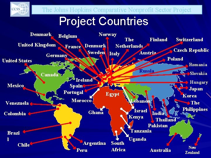 The Johns Hopkins Comparative Nonprofit Sector Project Countries Denmark Norway Belgium The Finland Switzerland