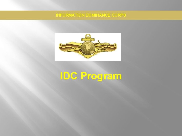 INFORMATION DOMINANCE CORPS IDC Program 