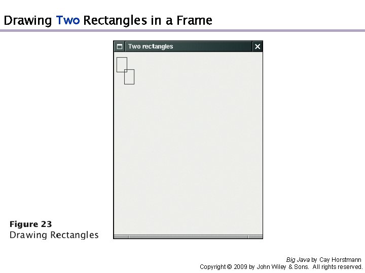 Drawing Two Rectangles in a Frame Big Java by Cay Horstmann Copyright © 2009
