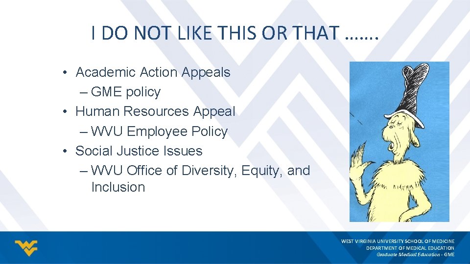 I DO NOT LIKE THIS OR THAT ……. • Academic Action Appeals – GME