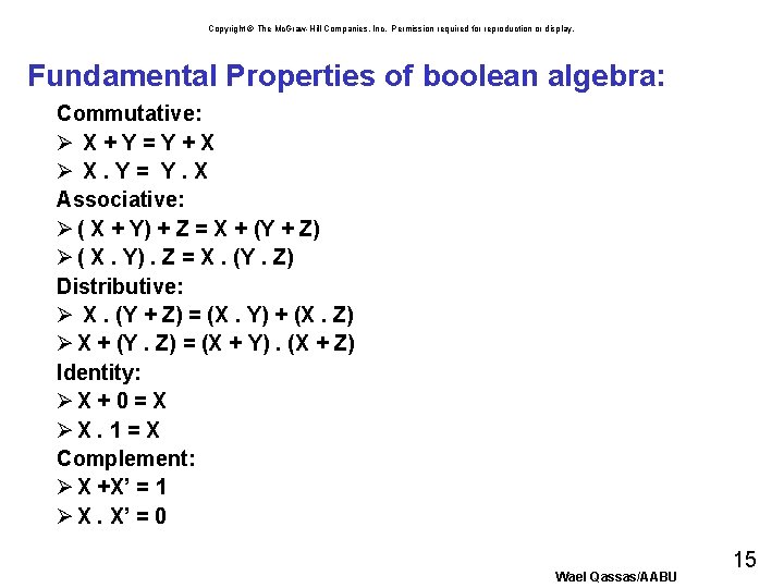 Copyright © The Mc. Graw-Hill Companies, Inc. Permission required for reproduction or display. Fundamental
