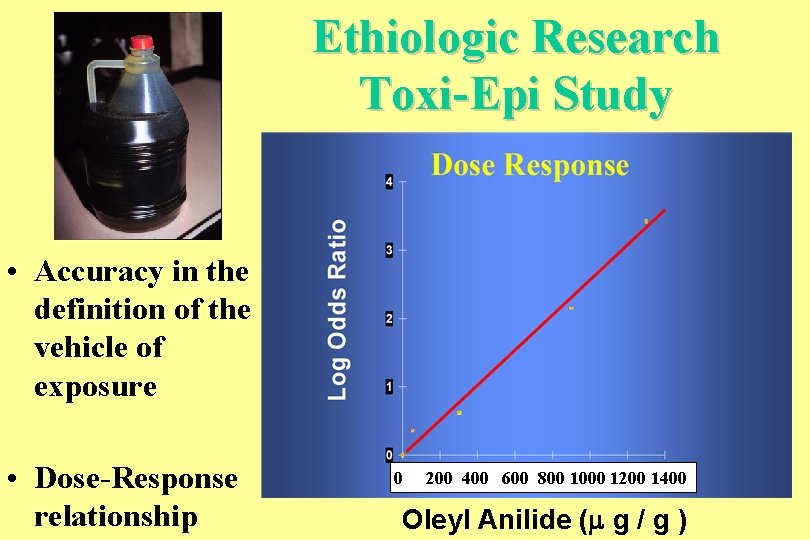 Ethiologic Research Toxi-Epi Study • Accuracy in the definition of the vehicle of exposure