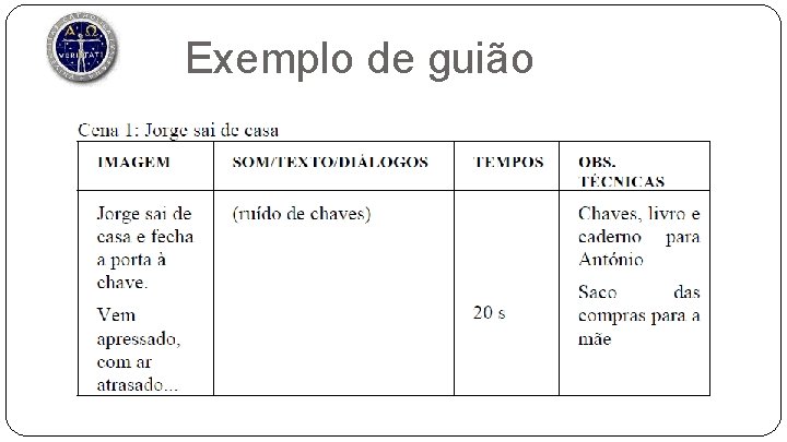 Exemplo de guião 