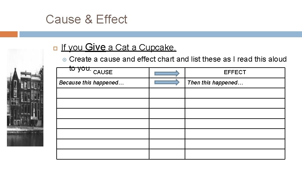 Cause & Effect If you Give a Cat a Cupcake. Create a cause and