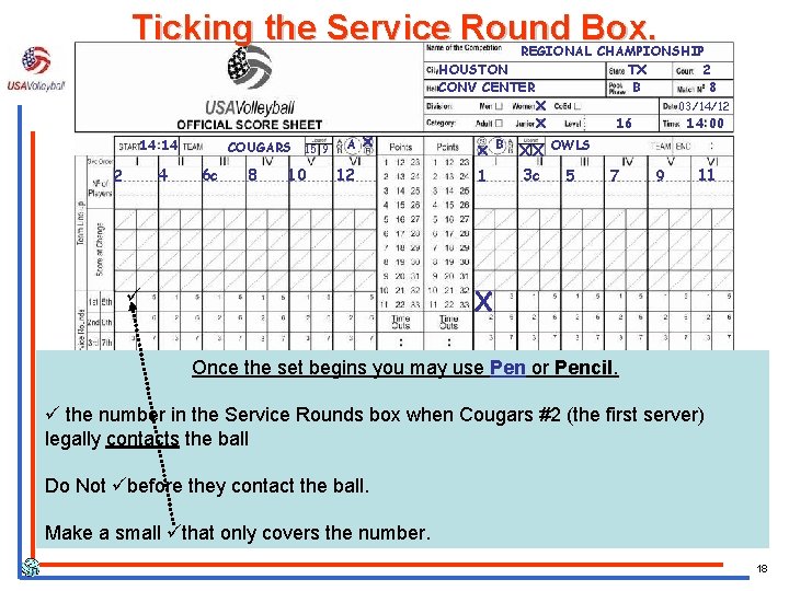 Ticking the Service Round Box. 14 14 4 2 COUGARS 15 9 6 c