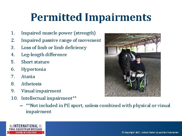 Permitted Impairments 1. 2. 3. 4. 5. 6. 7. 8. 9. 10. Impaired muscle Permitted Impairments 1. 2. 3. 4. 5. 6. 7. 8. 9. 10. Impaired muscle