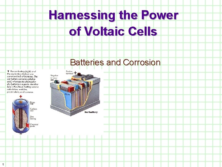 Harnessing the Power of Voltaic Cells Batteries and Corrosion 1 