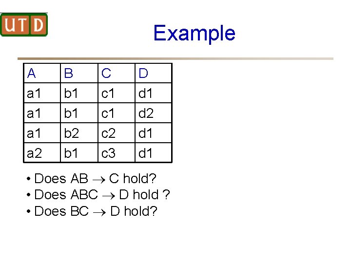 Example A a 1 a 1 a 2 B b 1 b 2 b