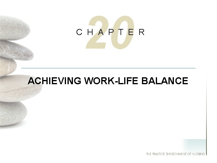 20 C H A P T E R ACHIEVING WORK-LIFE BALANCE © 2010 Cengage