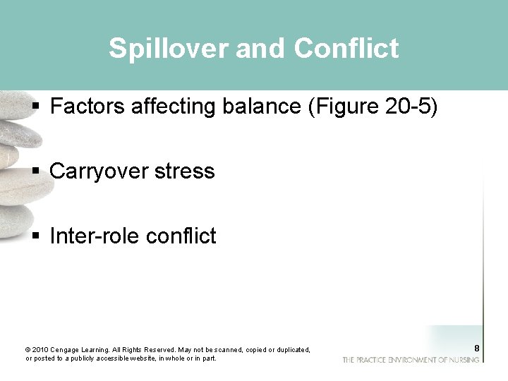 Spillover and Conflict § Factors affecting balance (Figure 20 -5) § Carryover stress §