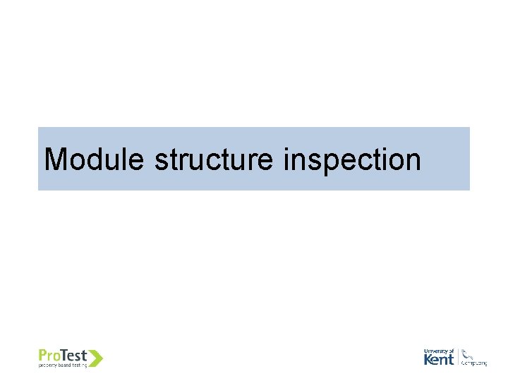 Module structure inspection 