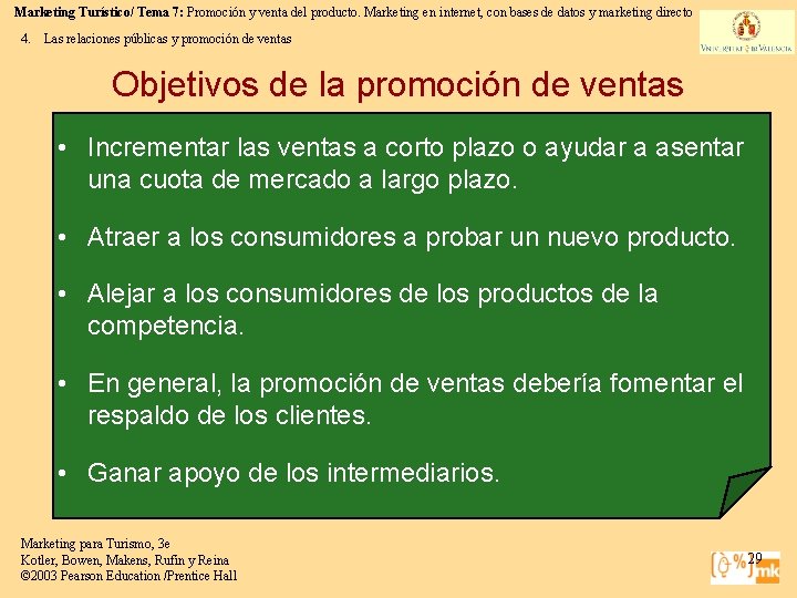 Marketing Turístico/ Tema 7: Promoción y venta del producto. Marketing en internet, con bases