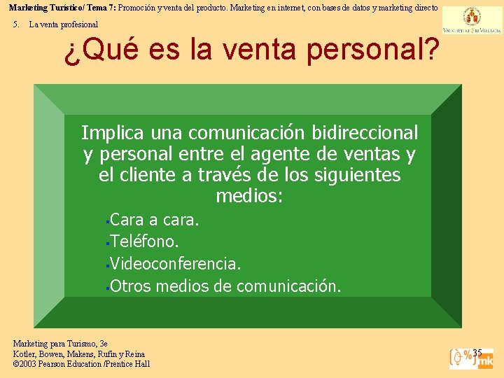 Marketing Turístico/ Tema 7: Promoción y venta del producto. Marketing en internet, con bases