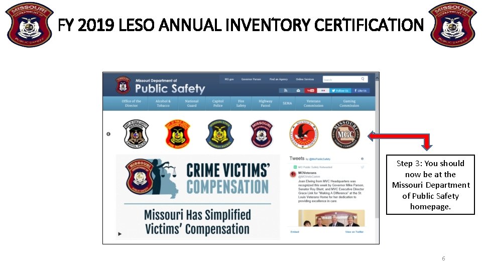 FY 2019 LESO ANNUAL INVENTORY CERTIFICATION Step 3: You should now be at the