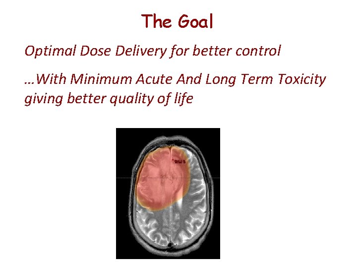 The Goal Optimal Dose Delivery for better control …With Minimum Acute And Long Term