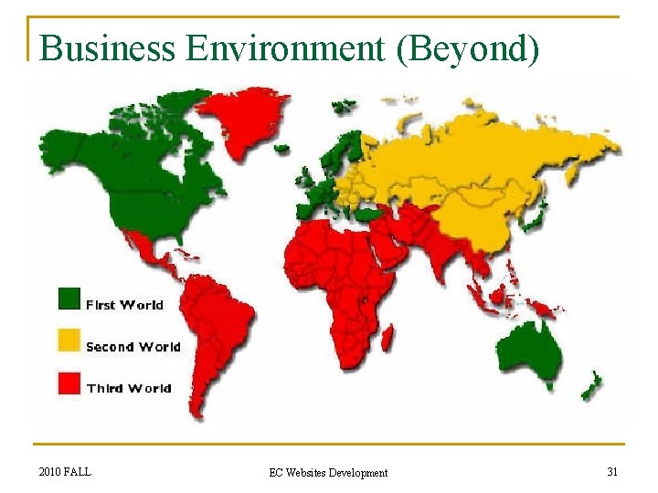 Business Environment (Beyond) 2010 FALL EC Websites Development 31 