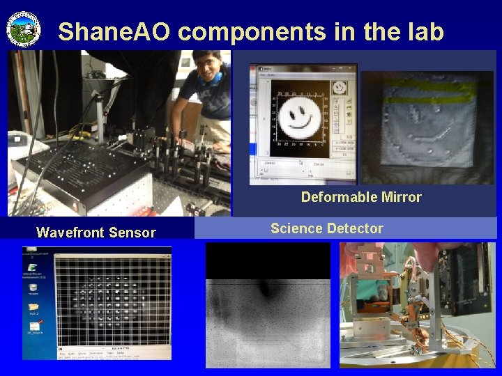 Shane. AO components in the lab Deformable Mirror Wavefront Sensor Science Detector 12 Shane. AO components in the lab Deformable Mirror Wavefront Sensor Science Detector 12