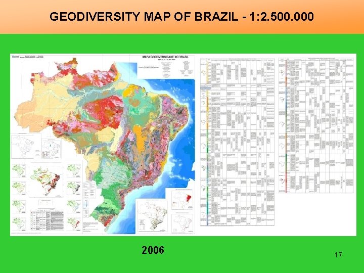 GEODIVERSITY MAP OF BRAZIL - 1: 2. 500. 000 2006 17 