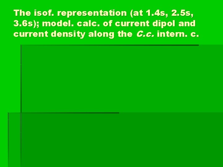 The isof. representation (at 1. 4 s, 2. 5 s, 3. 6 s); model.