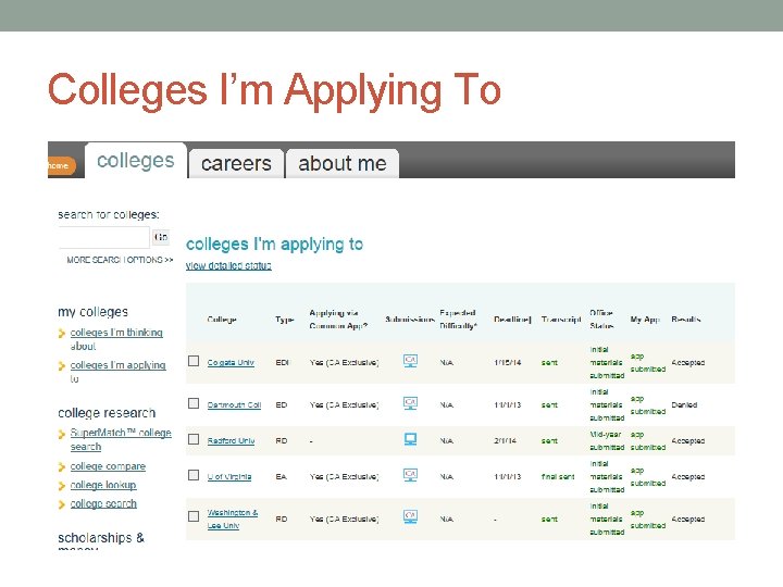 Colleges I’m Applying To 