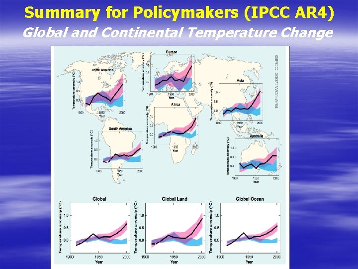 Summary for Policymakers (IPCC AR 4) Global and Continental Temperature Change Summary for Policymakers (IPCC AR 4) Global and Continental Temperature Change