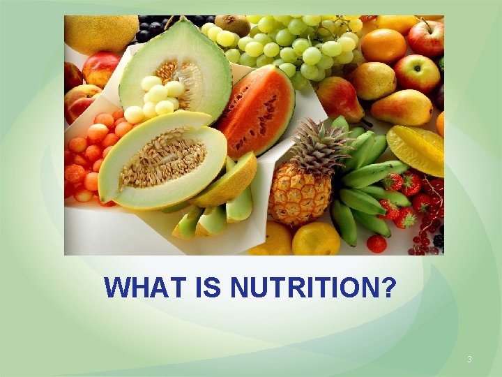 WHAT IS NUTRITION? 3 