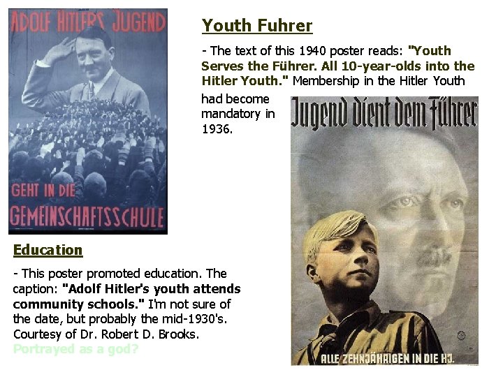 Youth Fuhrer - The text of this 1940 poster reads: "Youth Serves the Führer.