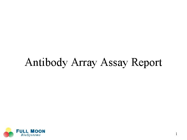 Antibody Array Assay Report 1 