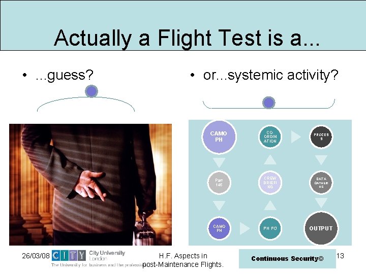 Scope of the Test studyis a. . . Actually a Flight • . .