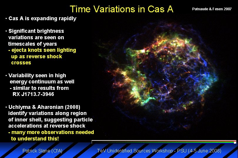 Time Variations in Cas A Patnaude & Fesen 2007 • Cas A is expanding